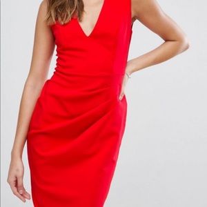 Red midi dress